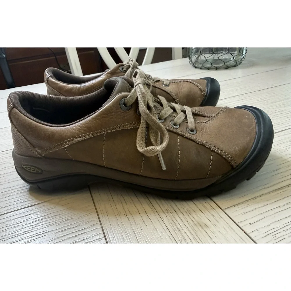 Keen Presidio Leather Shoes Brown Leather Oxford‎ Women 9 Hiking Trail Sneaker